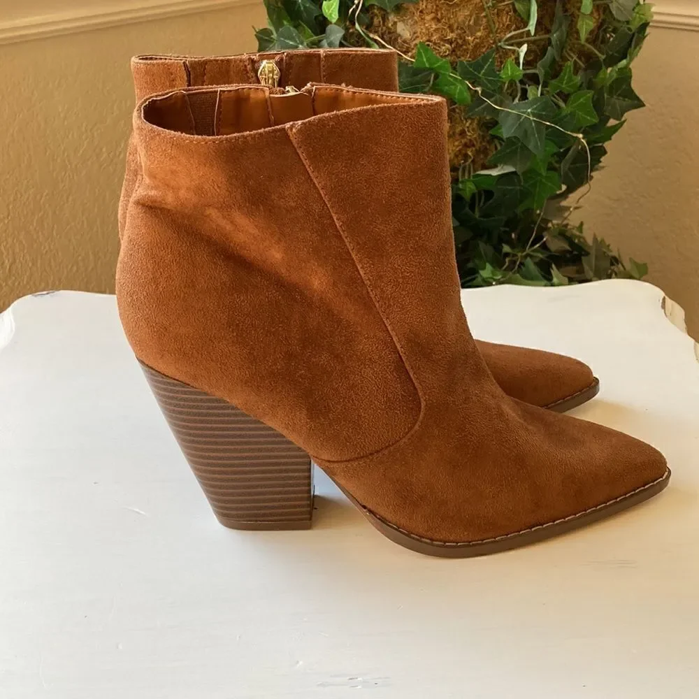 NWNB Misbehave Faux Suede Boho Western Festival Booties Size 11